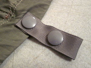 Finished clew attachment snap loop.
